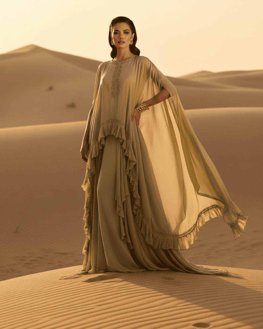 E3-3 – Olive Gold Regal Cape Set