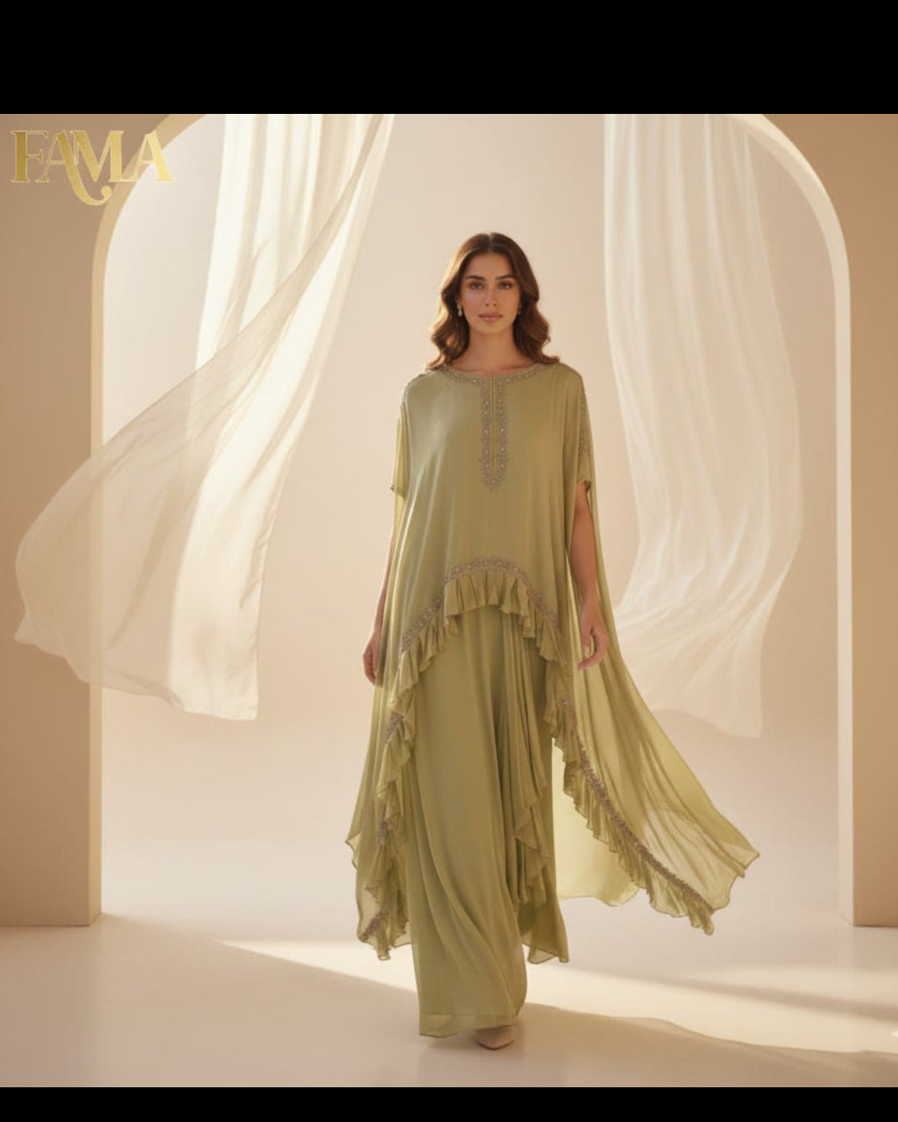 E3-3 – Olive Gold Regal Cape Set