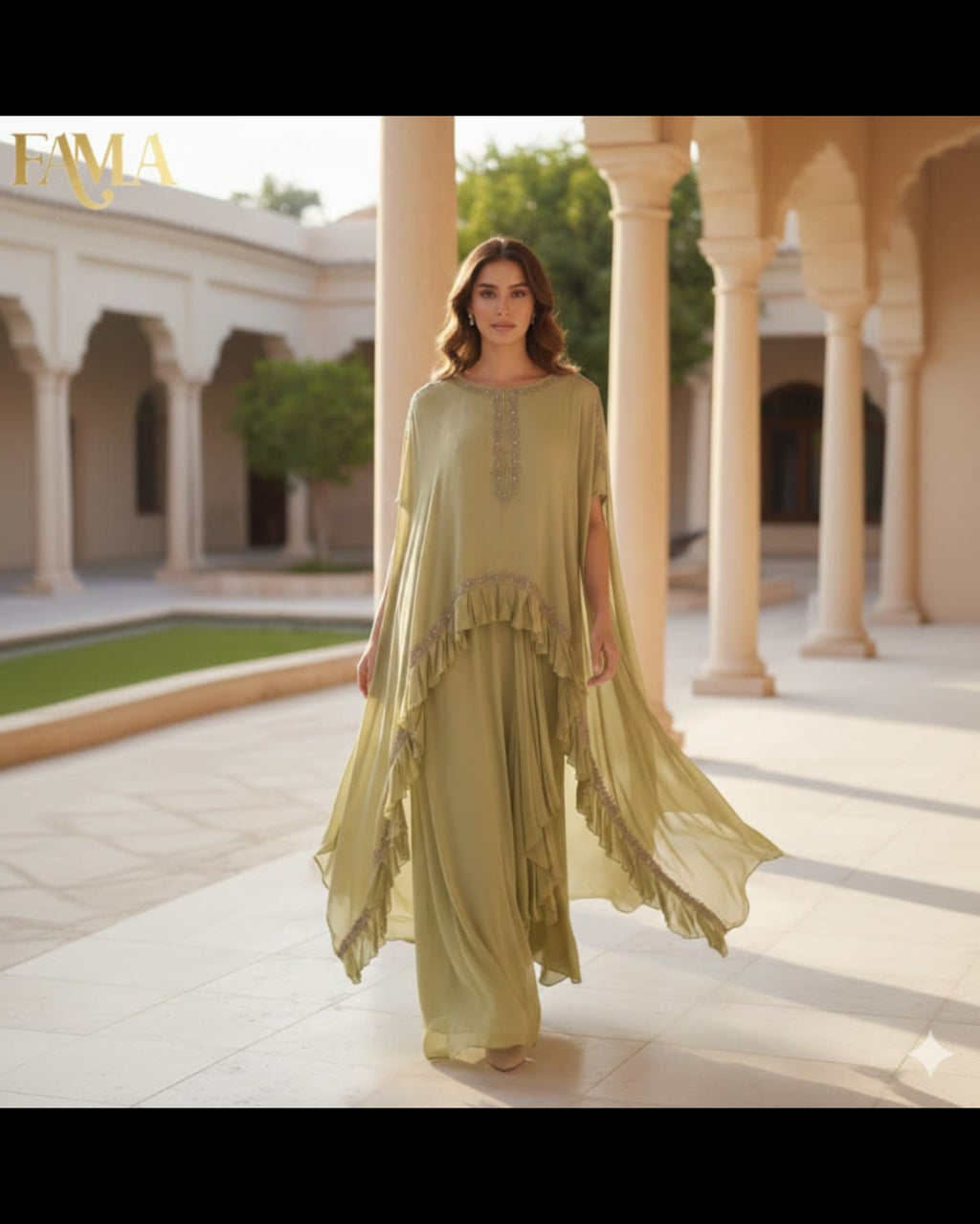 E3-3 – Olive Gold Regal Cape Set
