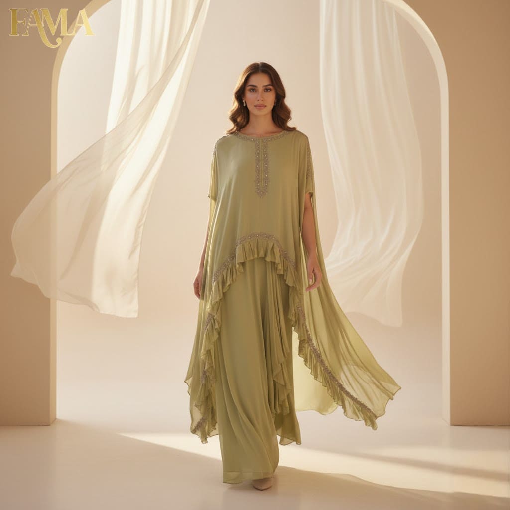 E3-3 – Olive Gold Regal Cape Set