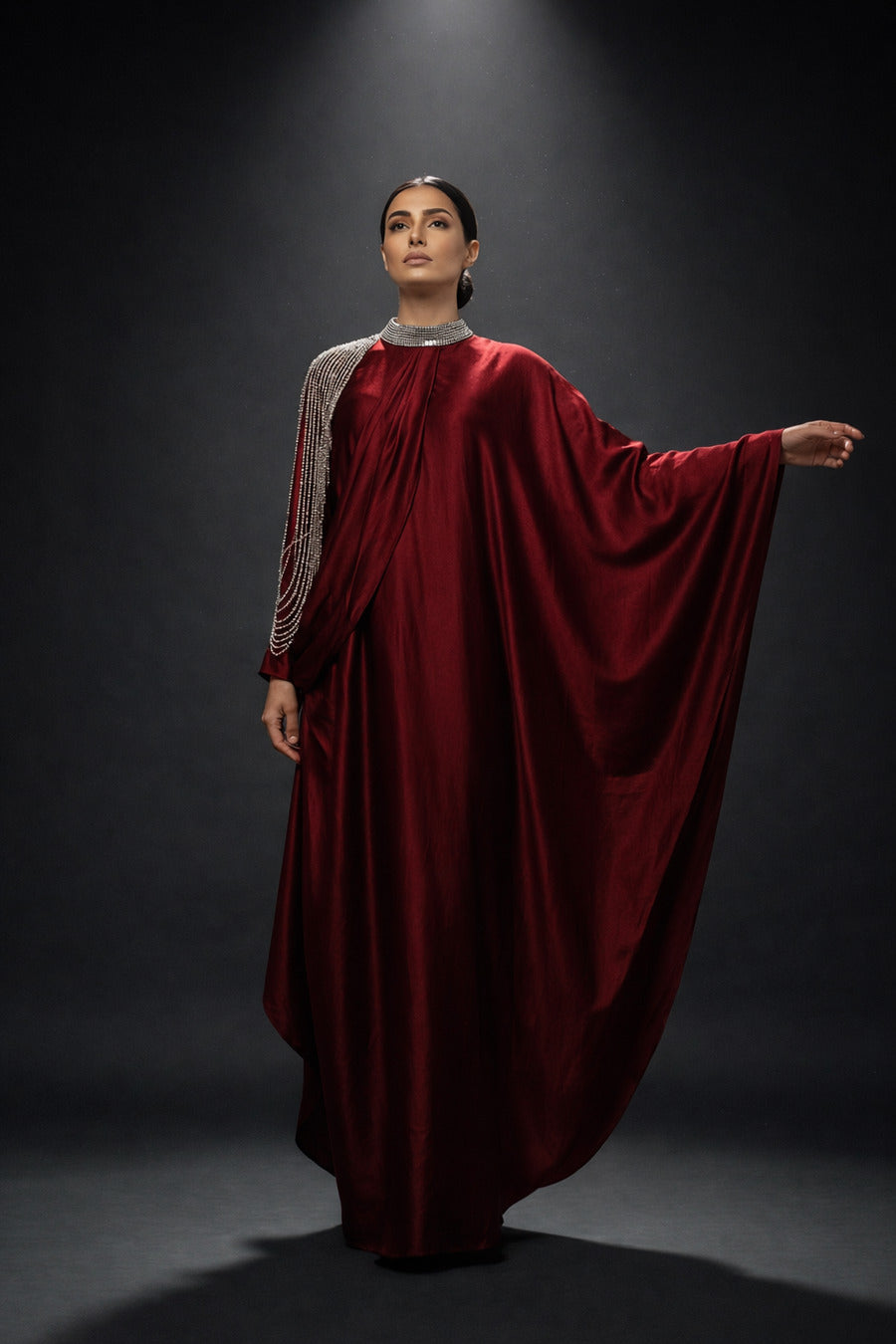 E4-14_RED_ES Crimson Layered Kaftan