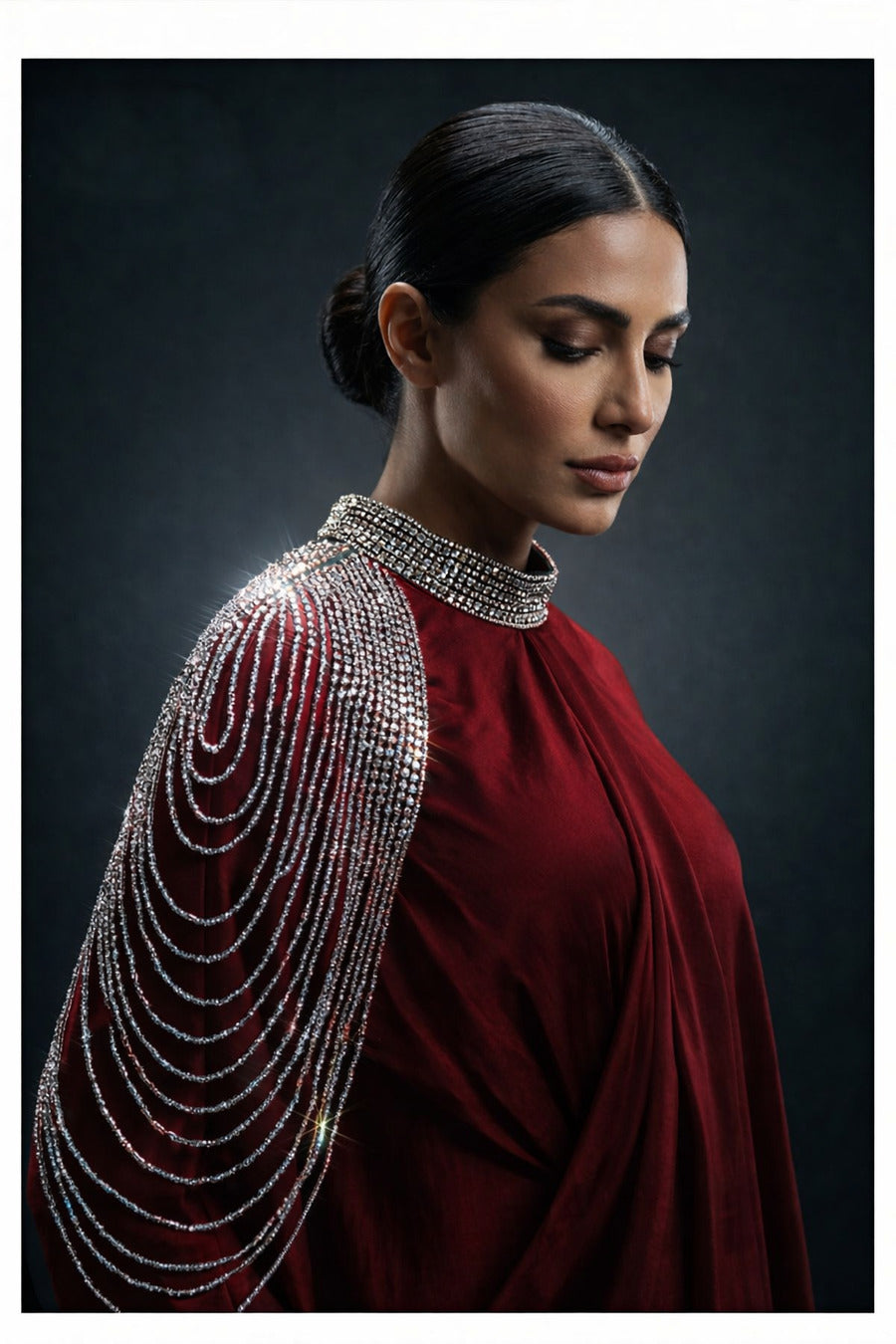 E4-14_RED_ES Crimson Layered Kaftan