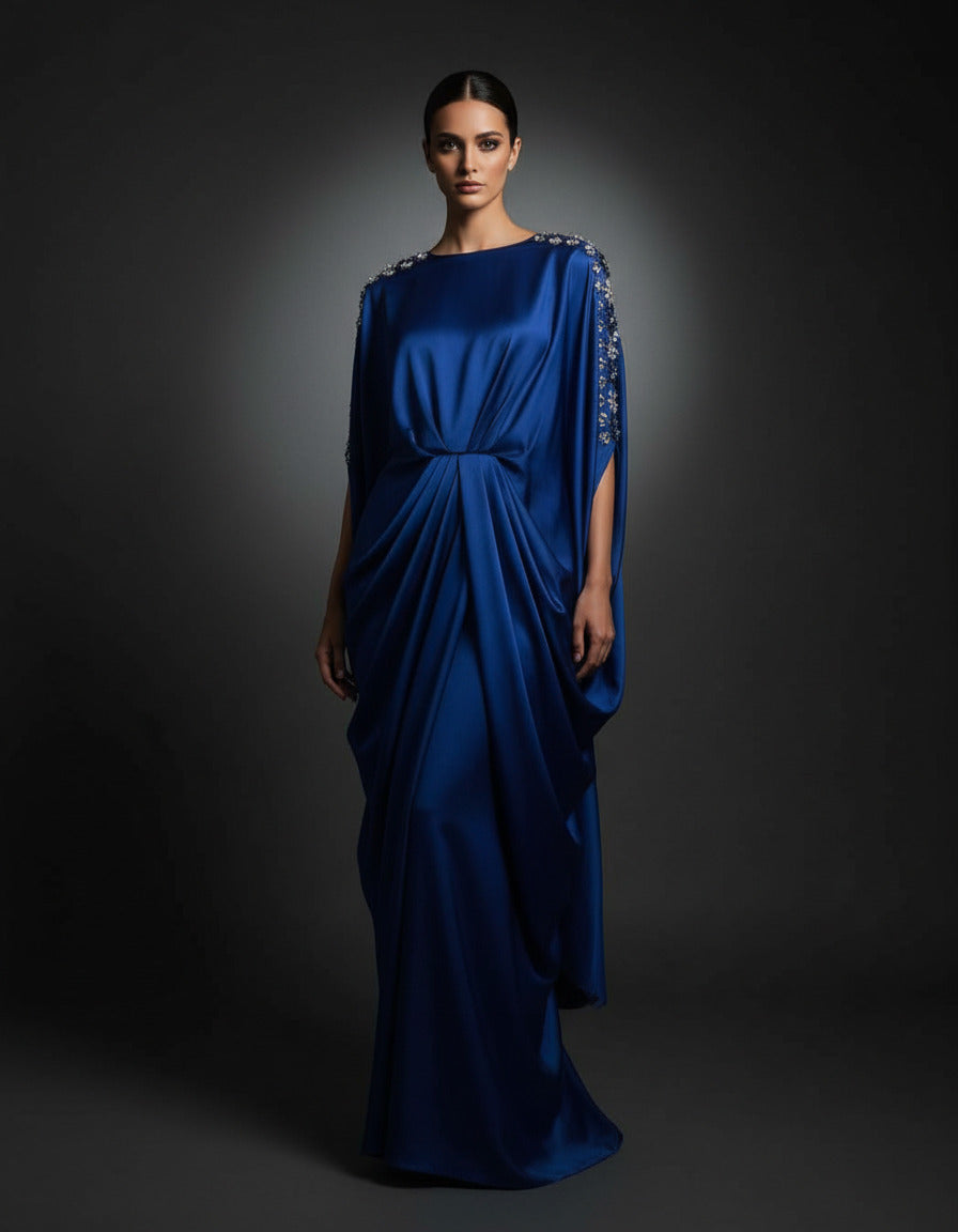 E4-15_BLACK_ES Black Embellished Kaftan