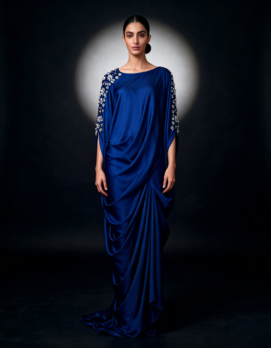 E4-15_BLACK_ES Black Embellished Kaftan