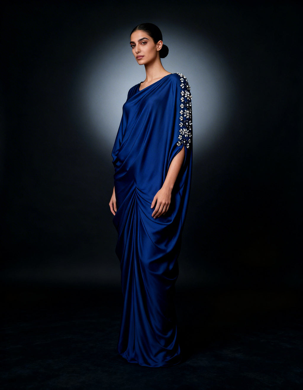 E4-15_BLACK_ES Black Embellished Kaftan