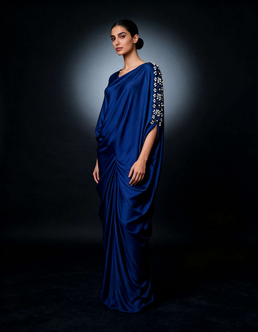 E4-15_BLACK_ES Black Embellished Kaftan