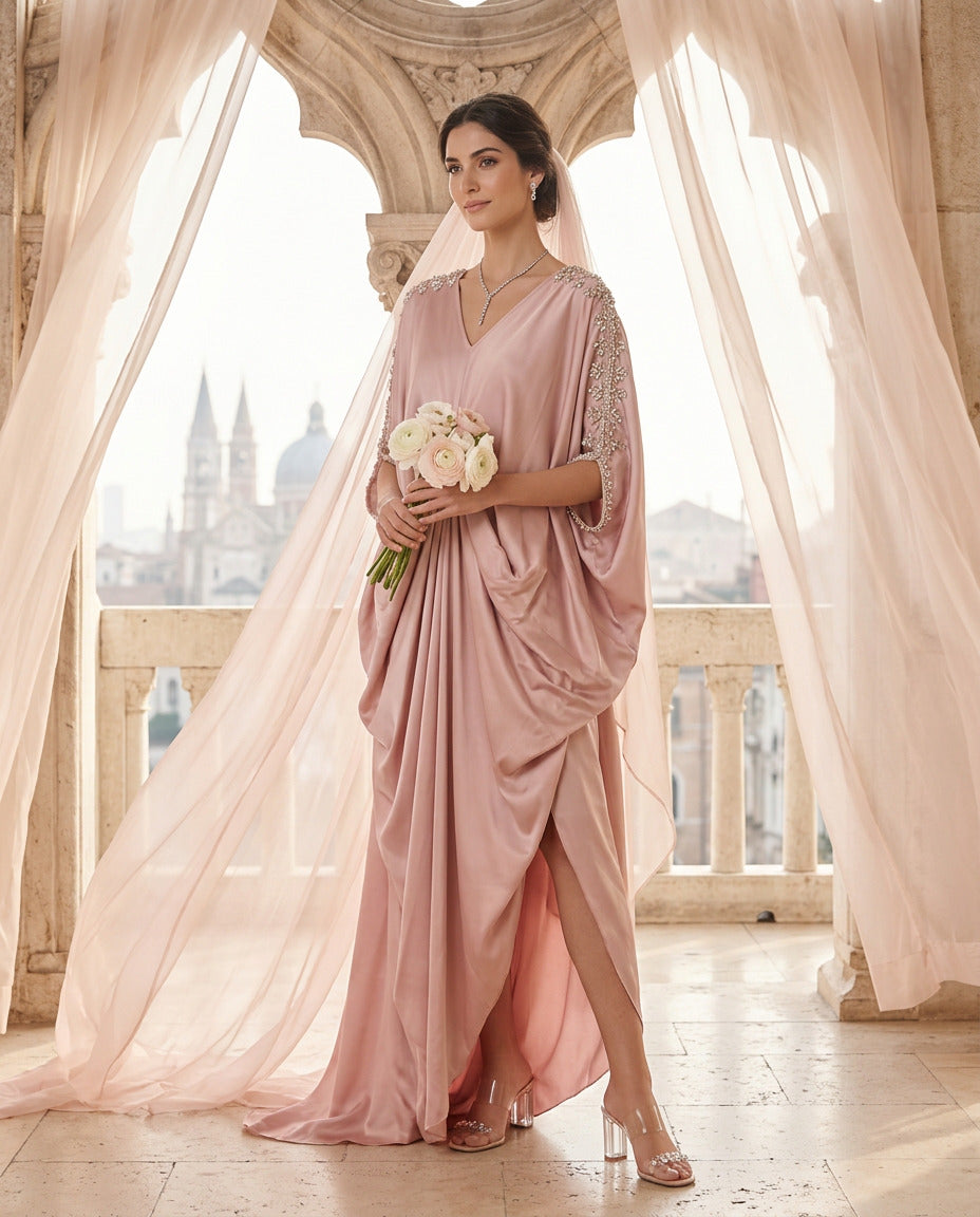 E4-15_PINK_ES Blush Pink Flowing Kaftan