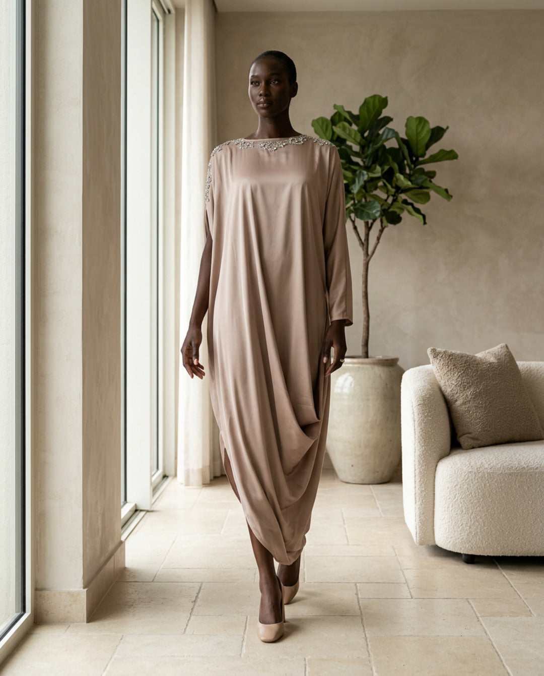 E4-17_CREAM_ES Ivory Cream Flow Kaftan