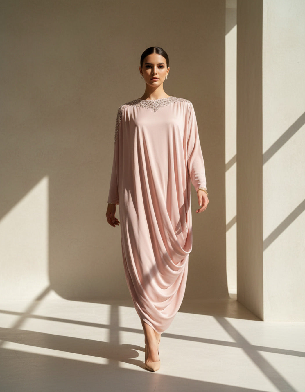 E4-17_PINK_ES Blush Pink Flow Kaftan