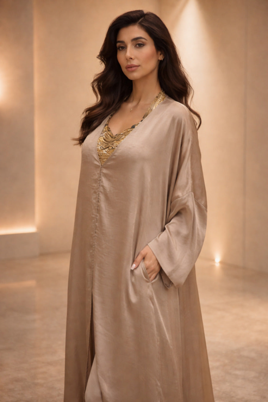 E4-18_BEIGE_EA Sand Beige Elegant Kaftan