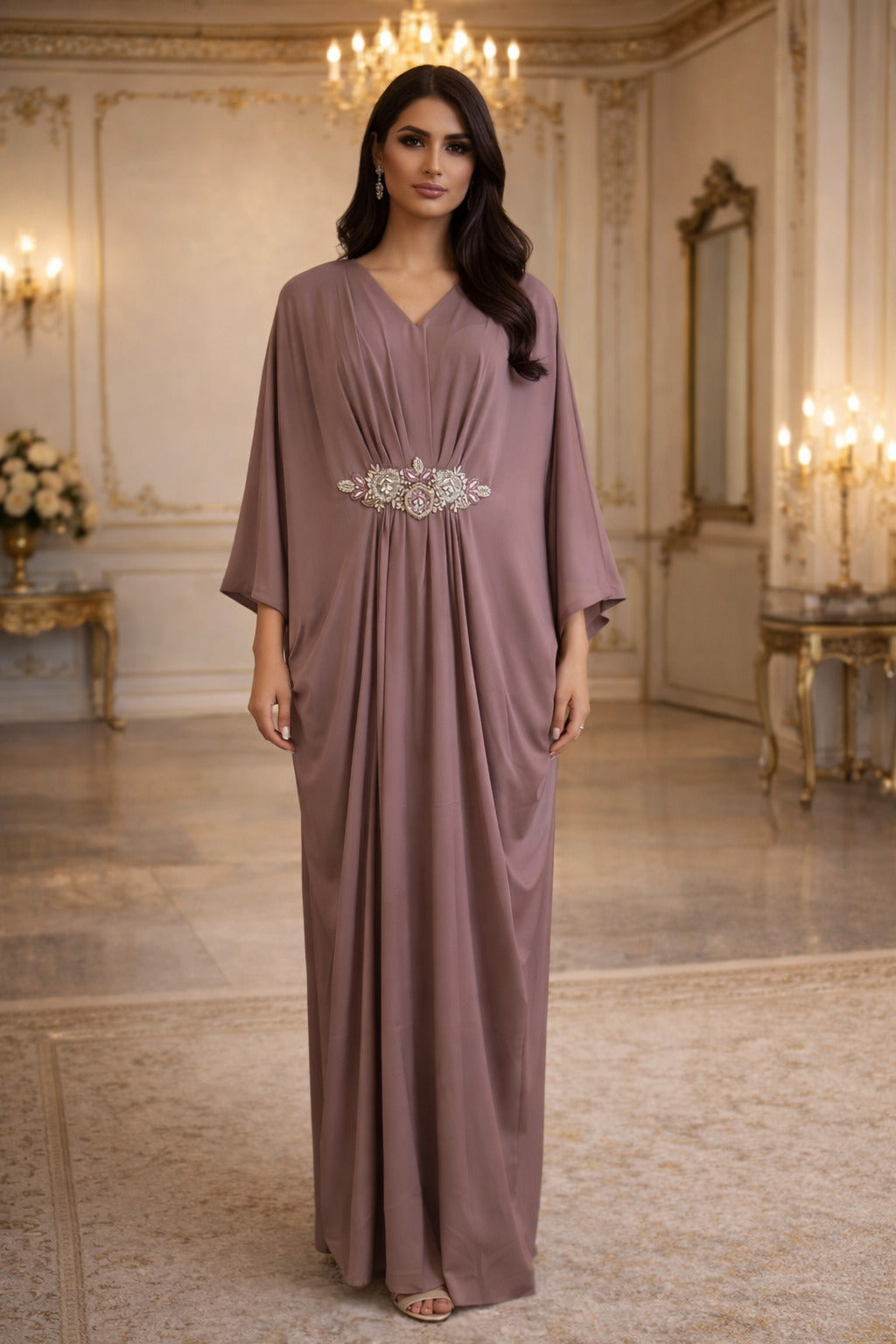 E4-1_PINK_EA Dusty Pink Elegant Kaftan