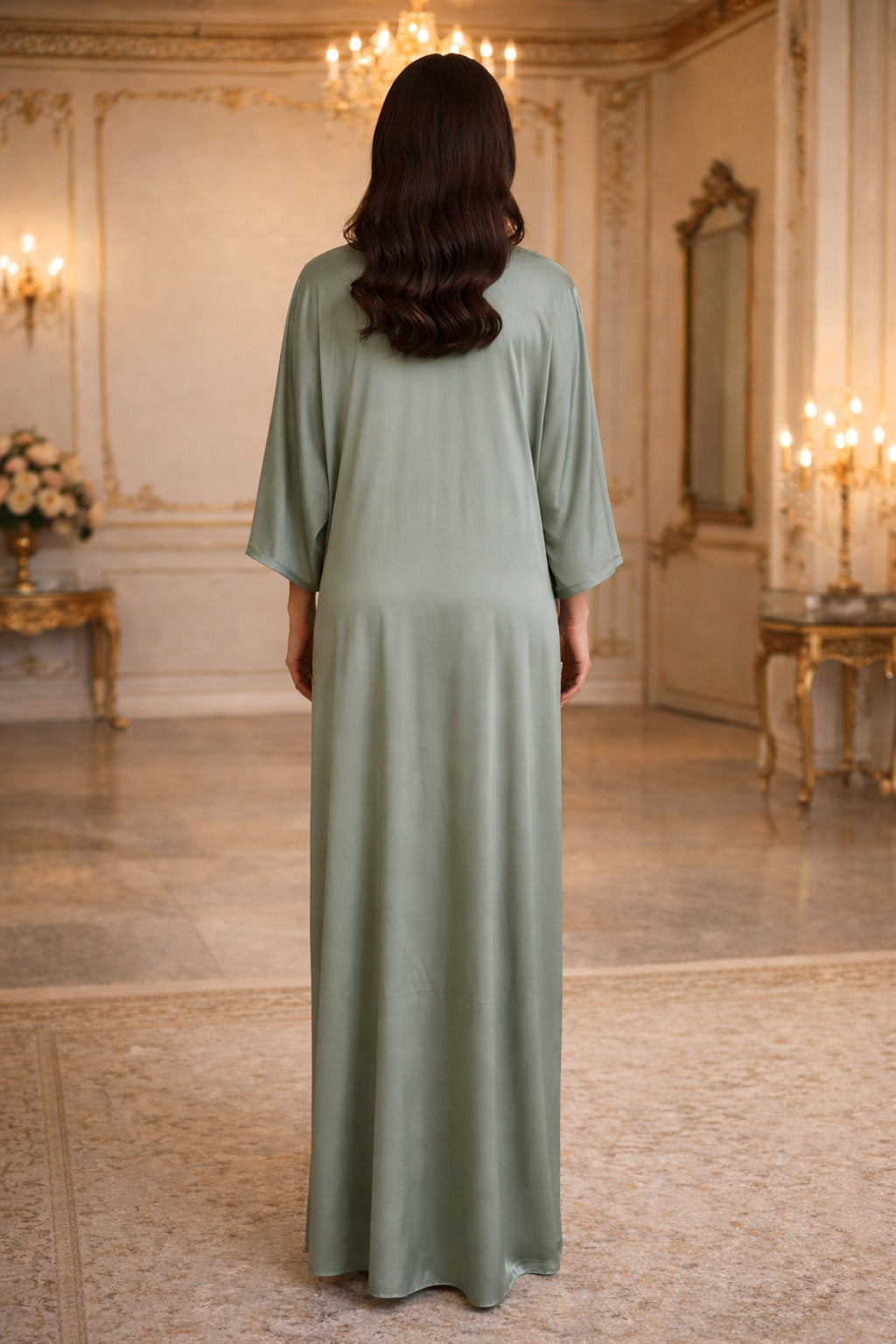 E4-1_TEIL_EA Teal Minimal Luxe Kaftan