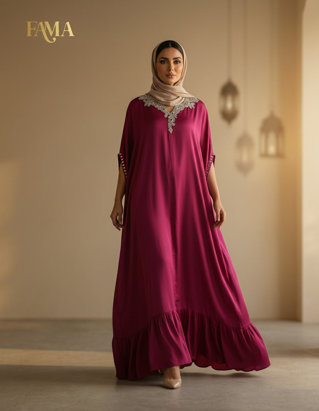 E4-20_RED_ES Crimson Red Statement Kaftan