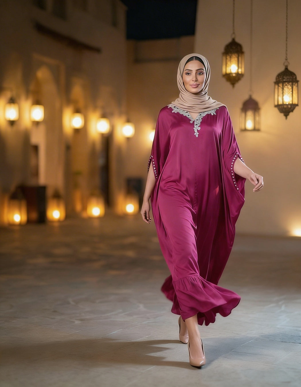 E4-20_RED_ES Crimson Red Statement Kaftan