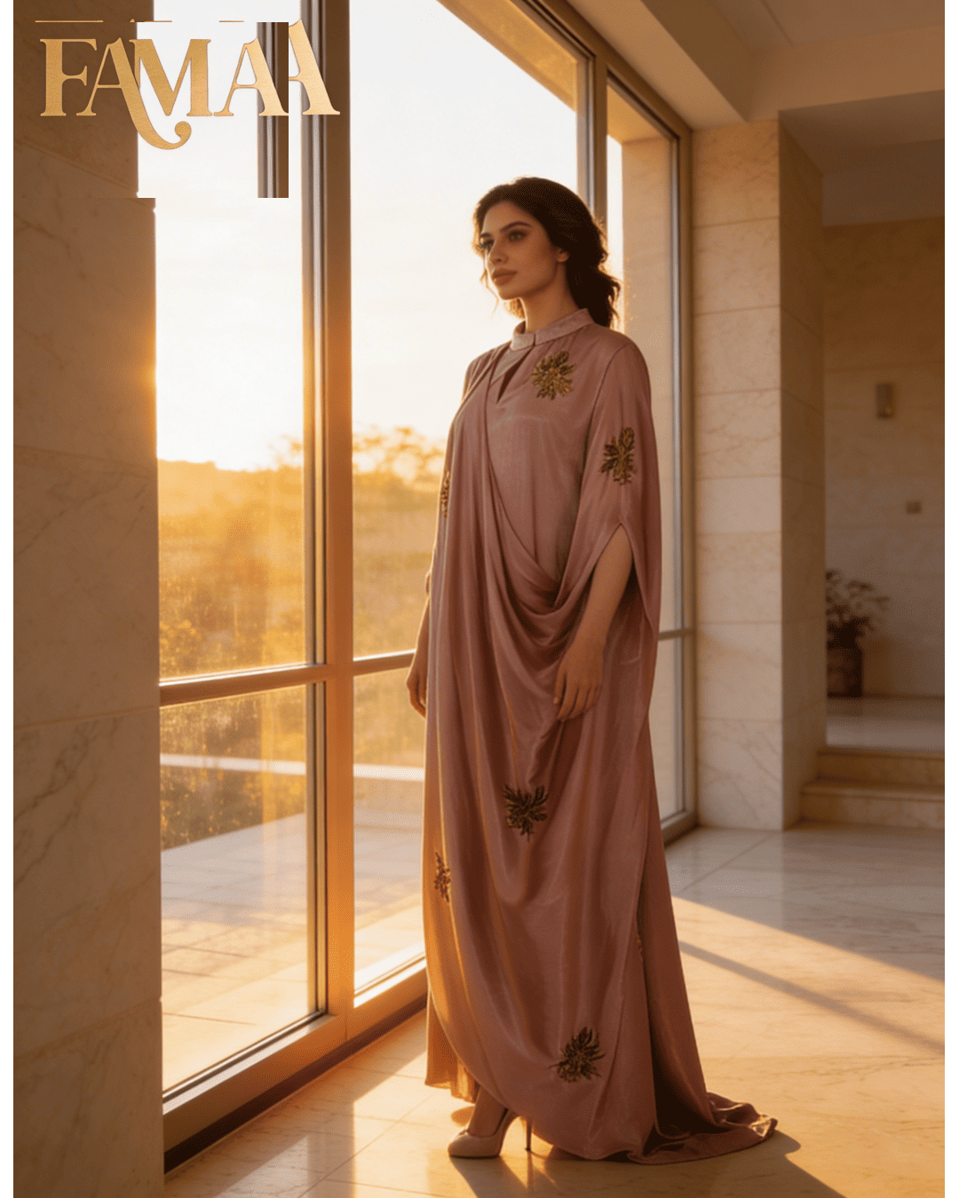E4-2 – Rose Drape Luxe Kaftan