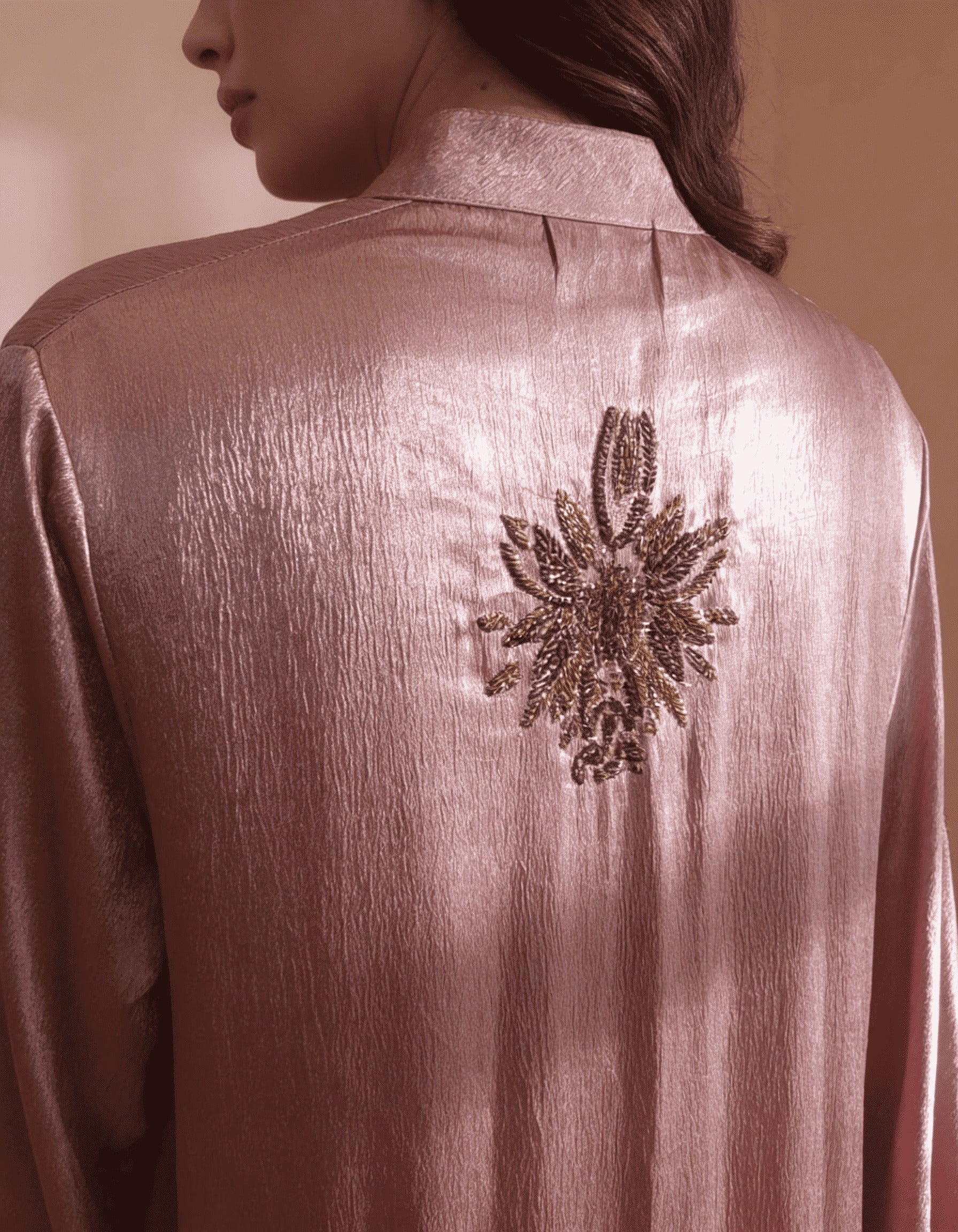 E4-2_PINK_ES Rose Pink Draped Luxe Kaftan