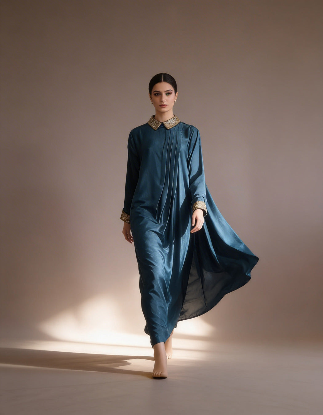 E4-3_GREEN_ES Forest Green Tailored Kaftan