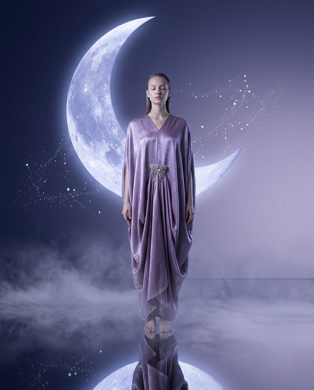 E4-4_PINK_ES Rose Pink Draped Kaftan