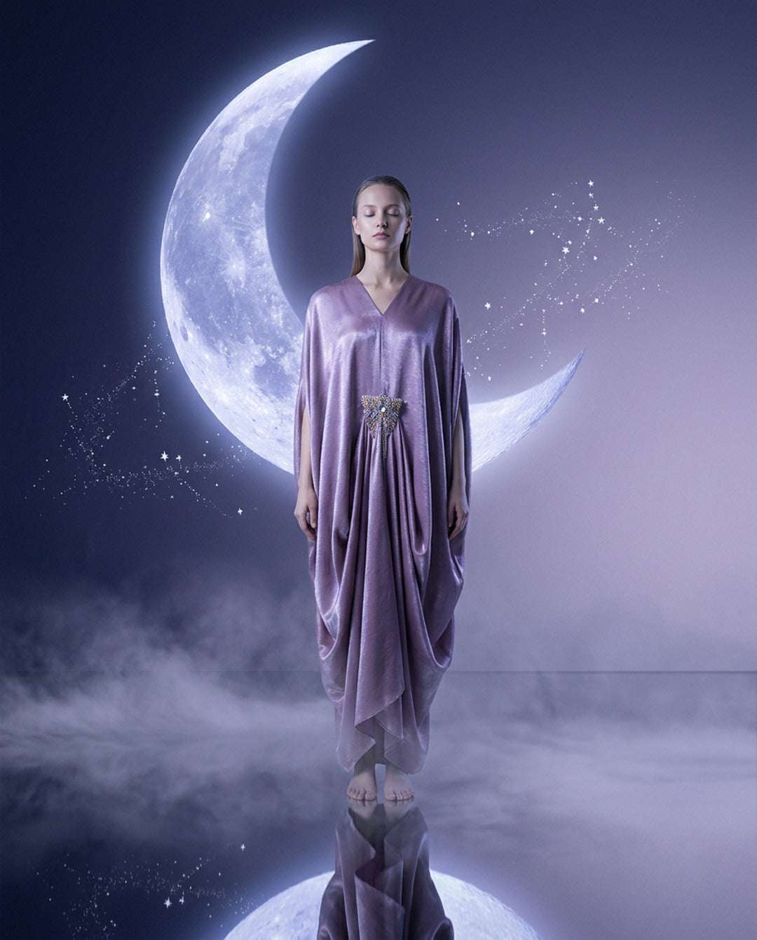 E4-4_PINK_ES Rose Pink Draped Kaftan