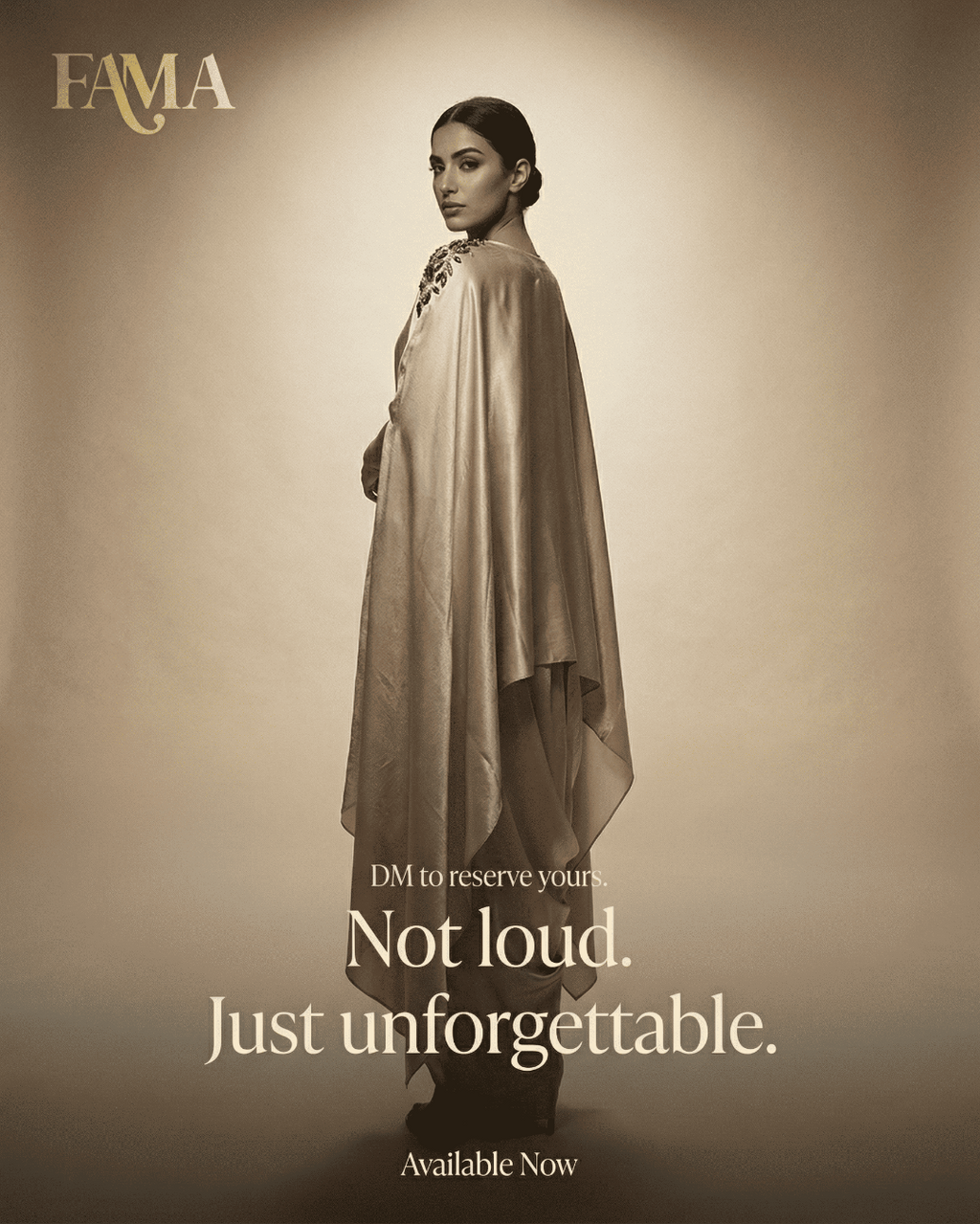 E4-6 Champagne Silk Drape Cape Set