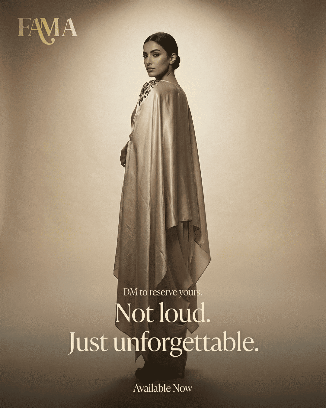 E4-6 Champagne Silk Drape Cape Set