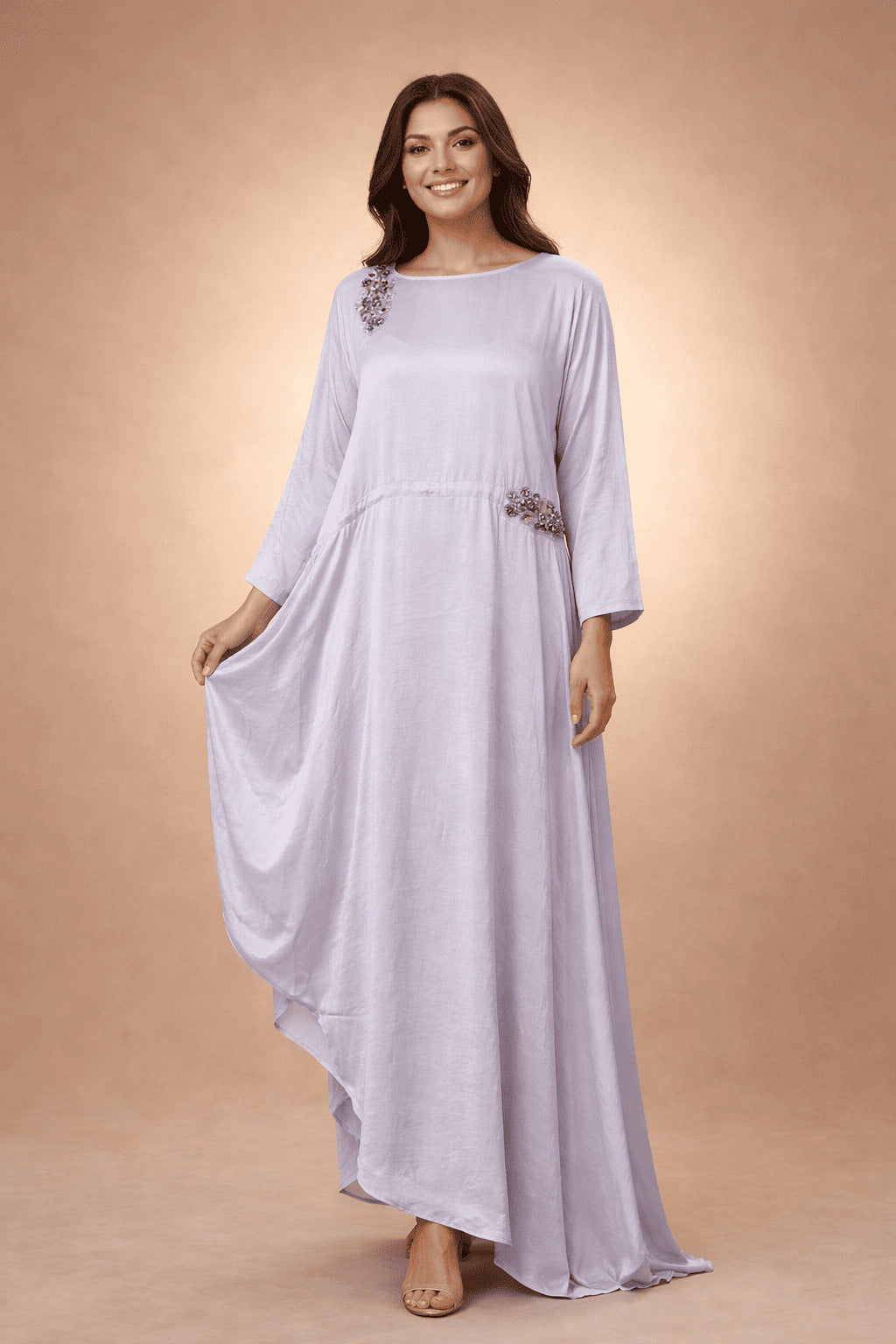E4-7_PINK_ES Soft Grey Minimal Kaftan