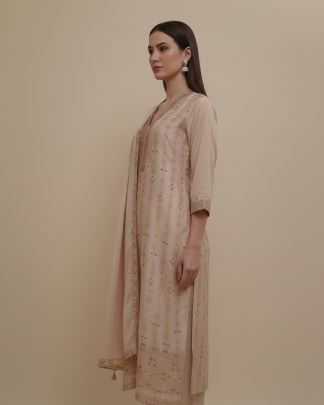 FS 3C Ivory Whisper Embroidered Kaftan FS-3/C/5