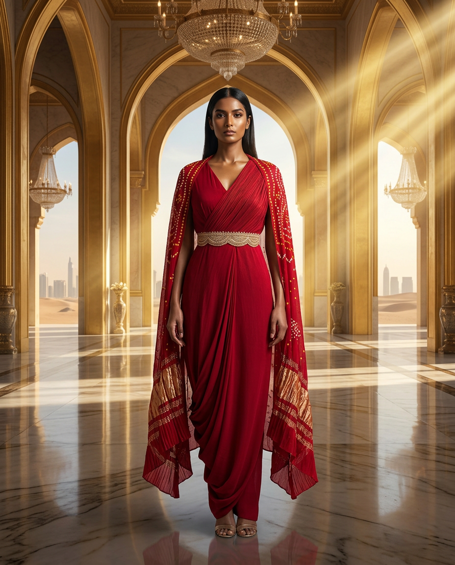 PA-1_RED_ES Crimson Draped Regal Set