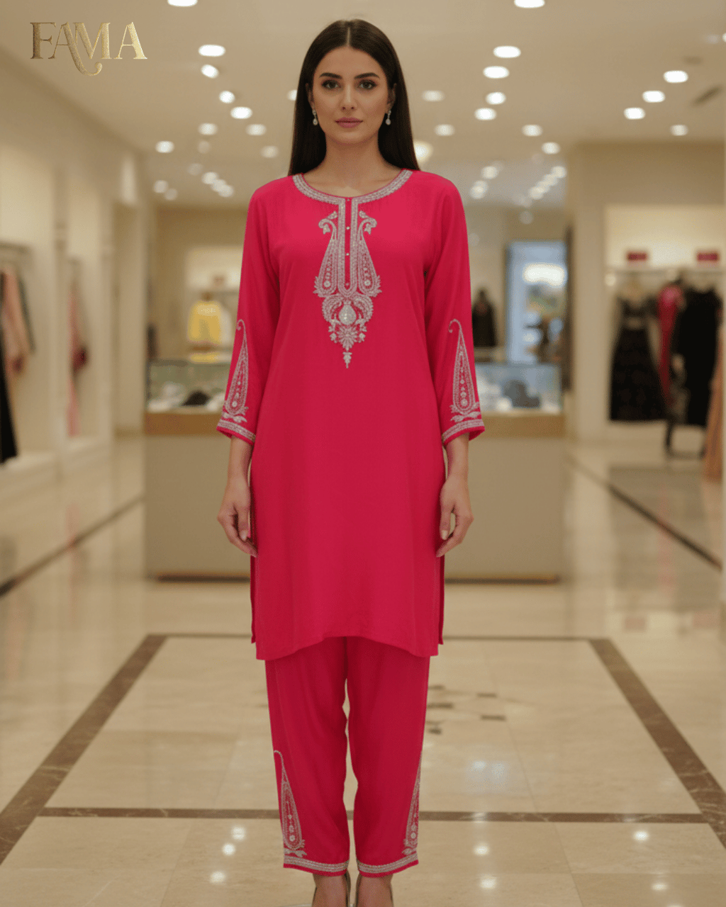 S2 Ruby Thread Embroidered Kurta Set S2-8/R5