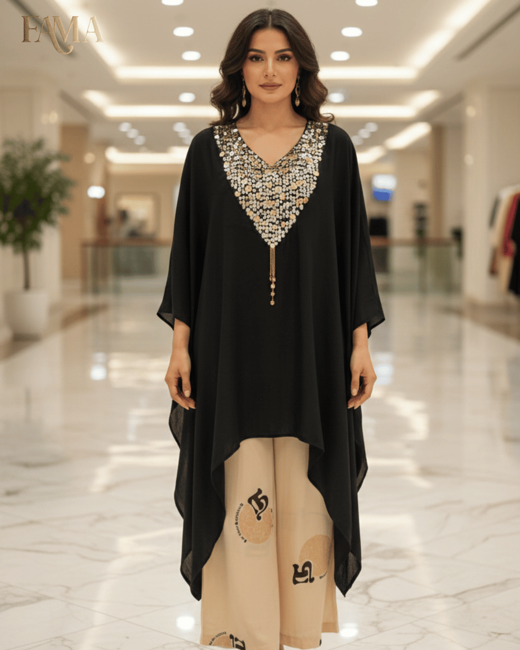 S2 Noir Celeste Sequin Kaftan Set S2-1/B/5