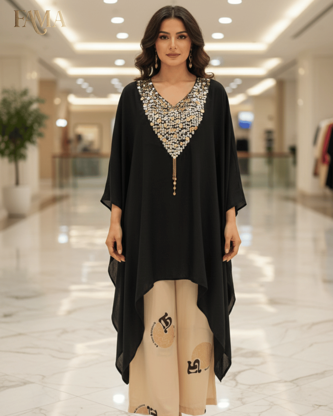 S2 Noir Celeste Sequin Kaftan Set S2-1/B/5