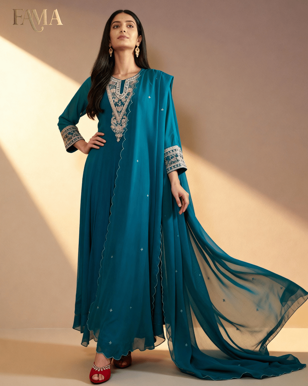 Midnight Teal Gown Set I 20